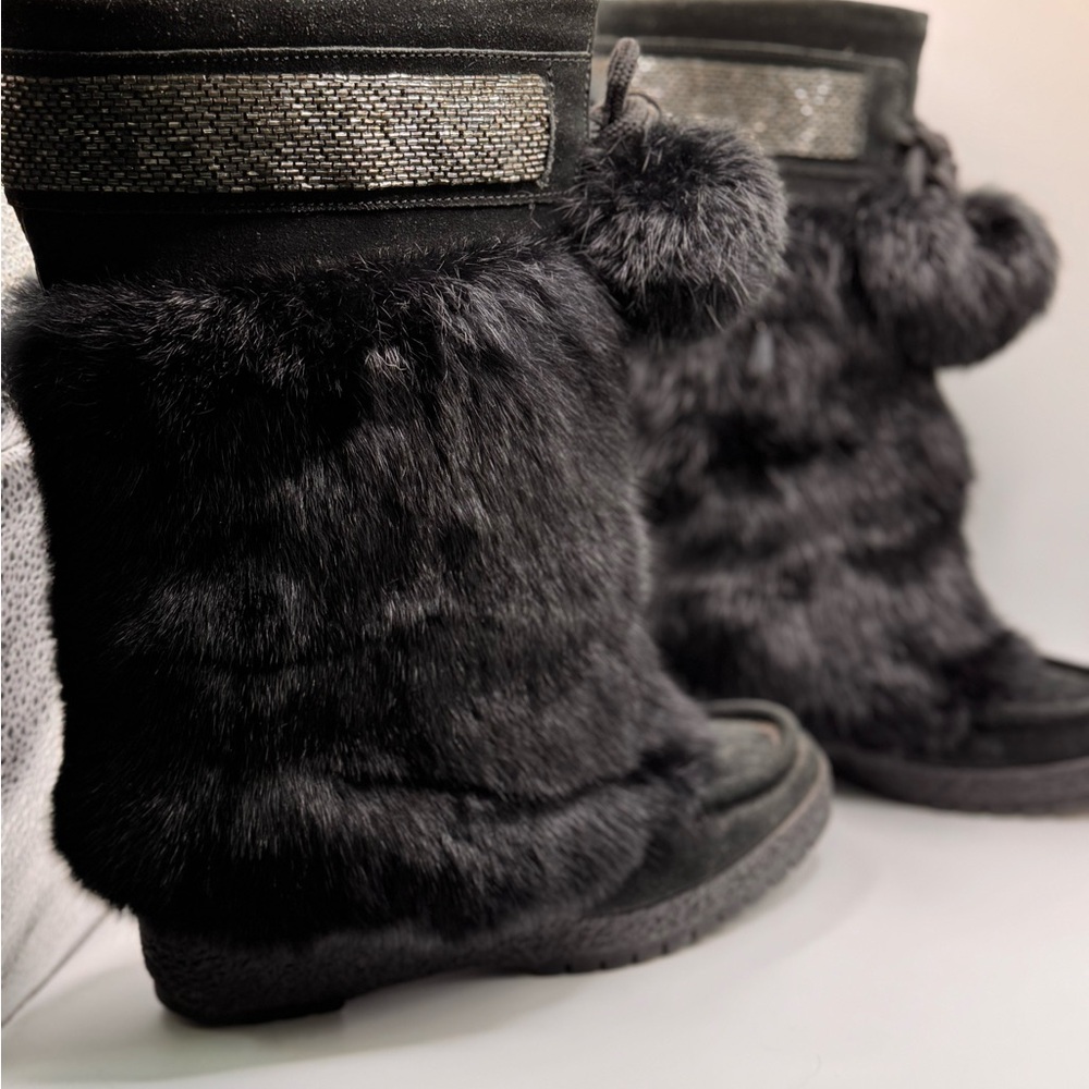 Coach Maryann Genuine Rabbit Fur Winter Boots